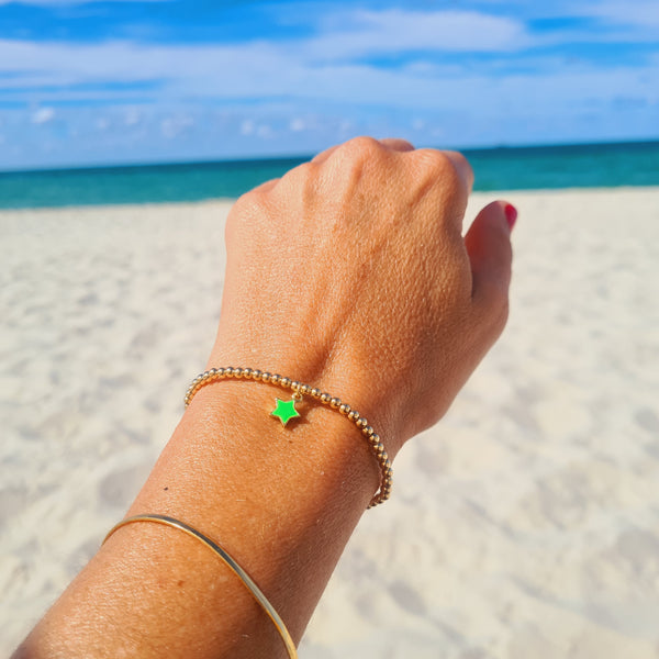 PULSERA GOLDFILLED ESTRELLA VERDE