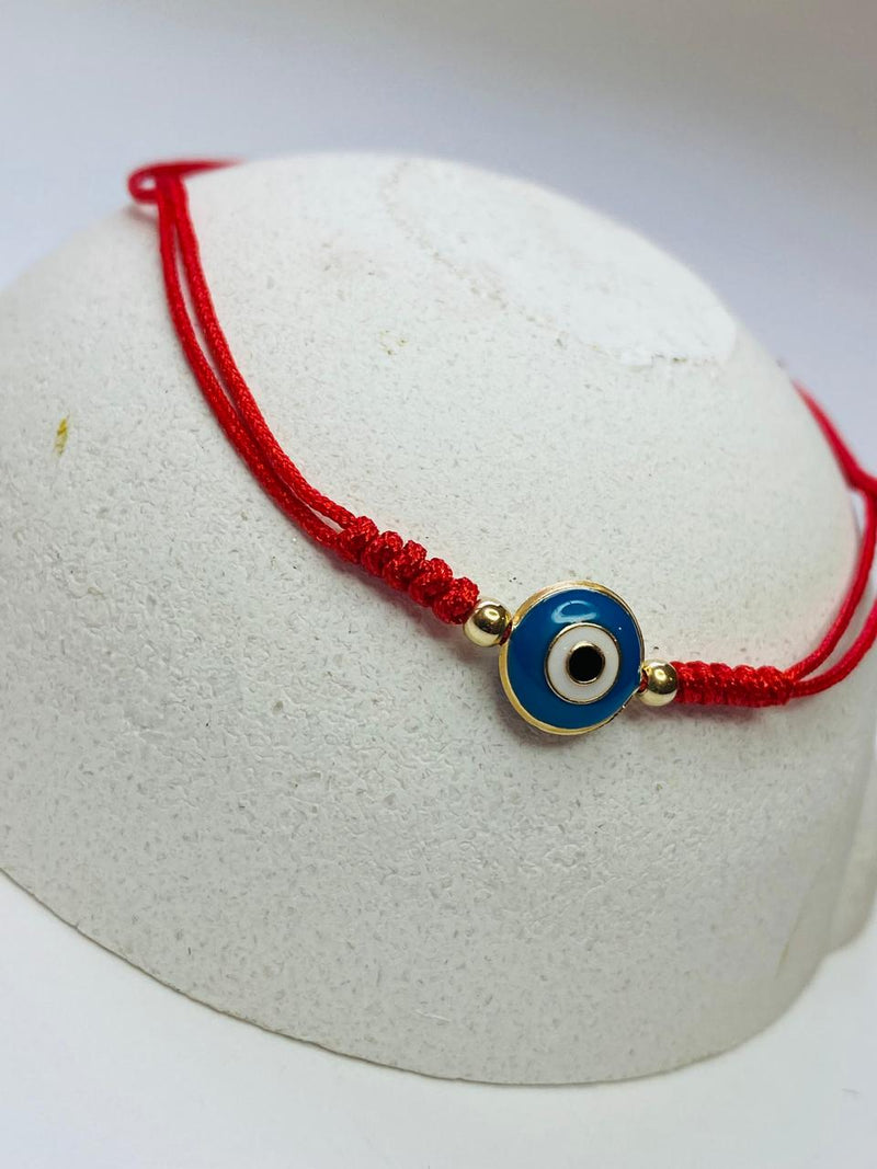 Pulsera Macramé ojo protector azul grande