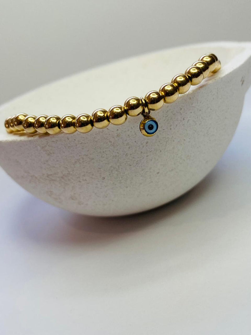 Pulsera Goldfilled ojo protector azul